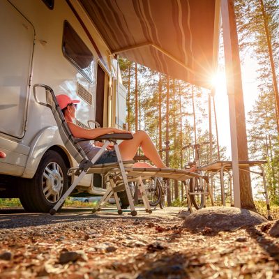 Family vacation travel RV, holiday trip in motorhome Family vacation travel RV, holiday trip in motorhome